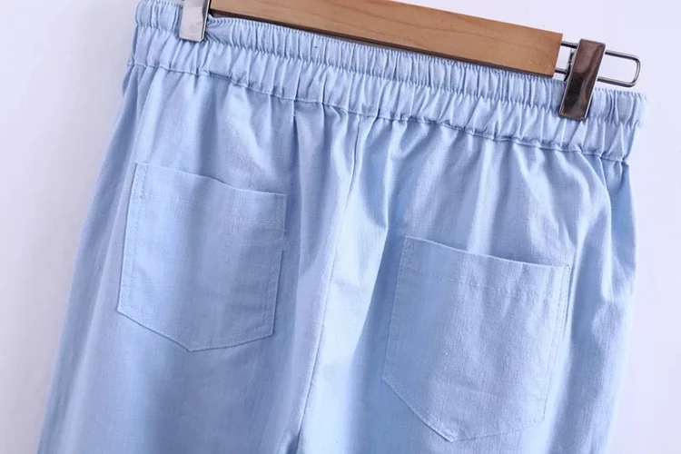 4XL элегантные хлопковые льняные брюки для женщин 2018 летние женские зауженные