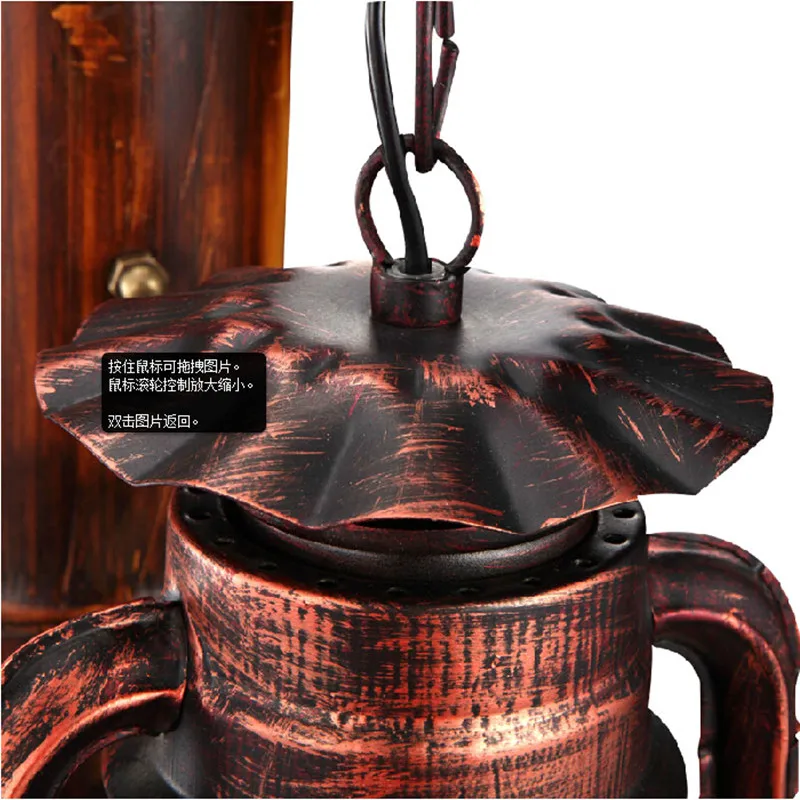 Винтаж Ретро Лофт кантри железа стеклянный светильник светодиодный E27 настенный