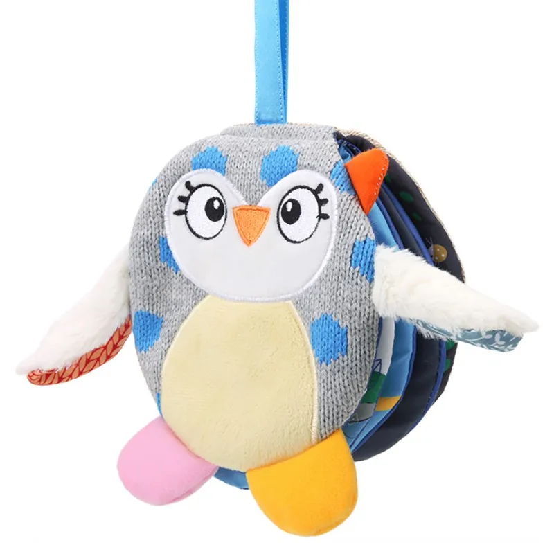 

Infant OWL Shape Cloth Book Animal Pattern Baby Soft Activity Crinkle Cloth Books Educational Learning Toys