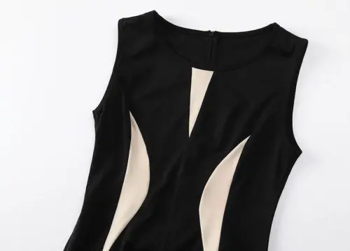 Sexy Women's Sleeveless Black Cocktail Party Working Bodycon Slim Midi Dresses | Женская одежда