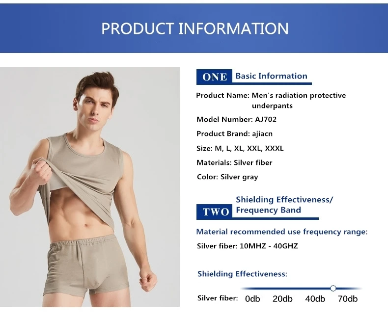 Men's radiation-proof shorts, boys electromagnetic radiation shielding underwear ,comfortable & breathable.