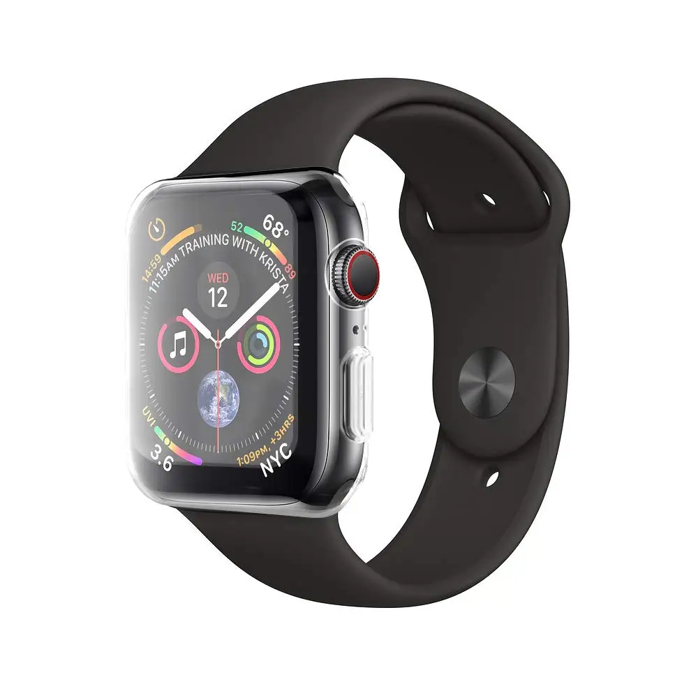 Чехол Ascromy для Apple Watch Series 4 силиконовый мягкий тонкий защитный экран чехол с