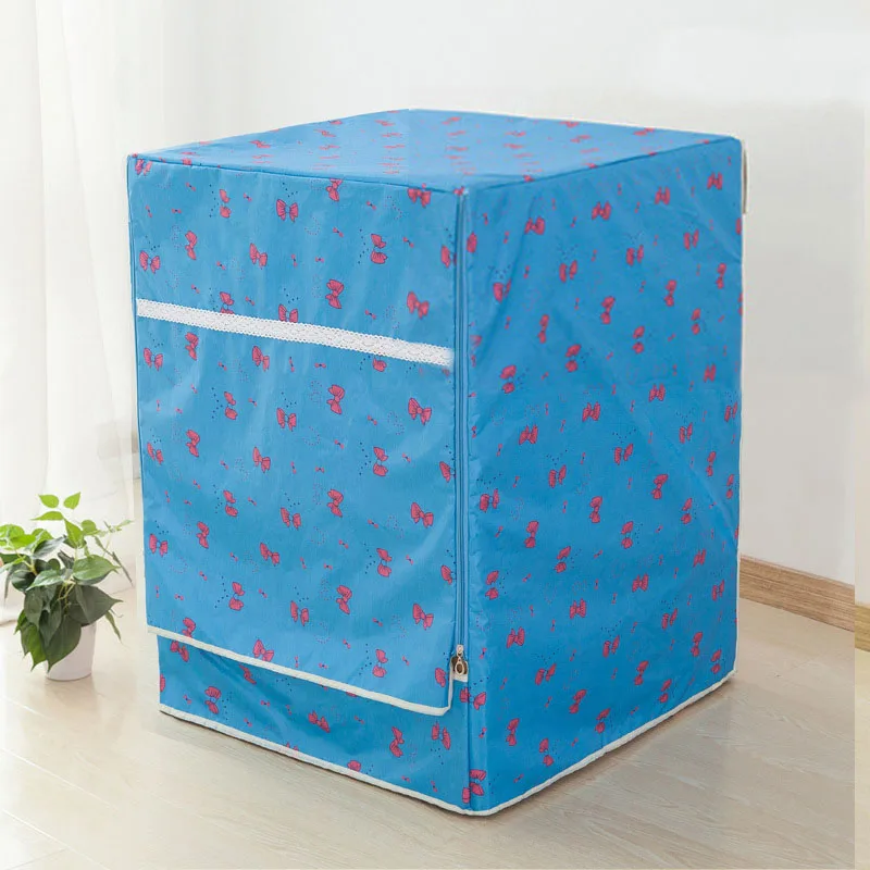 Light Blue Защитный чехол с принтом бабочки, синего цвета, ткань Оксфорд, пылезащитный чехол для домашнего барабана, стиральной машины, передний открывающийся ролик, тип FQ001 - Цвет: Light Blue