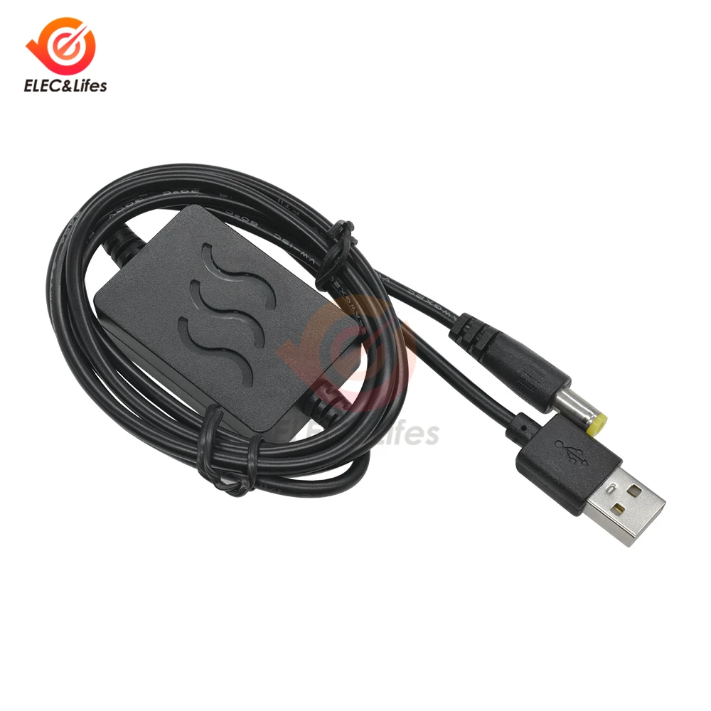 1 шт., DC-DC, 5 В до 9 В/12 в 1 А, кабель повышающего напряжения, 1,3 м, USB источник питания, повышающий преобразователь, кабели, адаптер, разъем порта постоянного тока, 2,1x5,5 мм