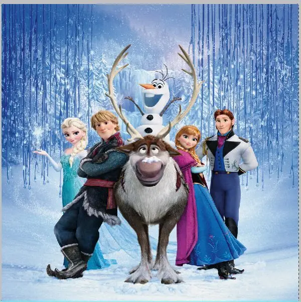 10x10FT Hans Kristoff Sven Olaf Queen Elsa Anna Princess Blue Icicle Waterfall Fall фотостудия Виниловый фон 3x3m |