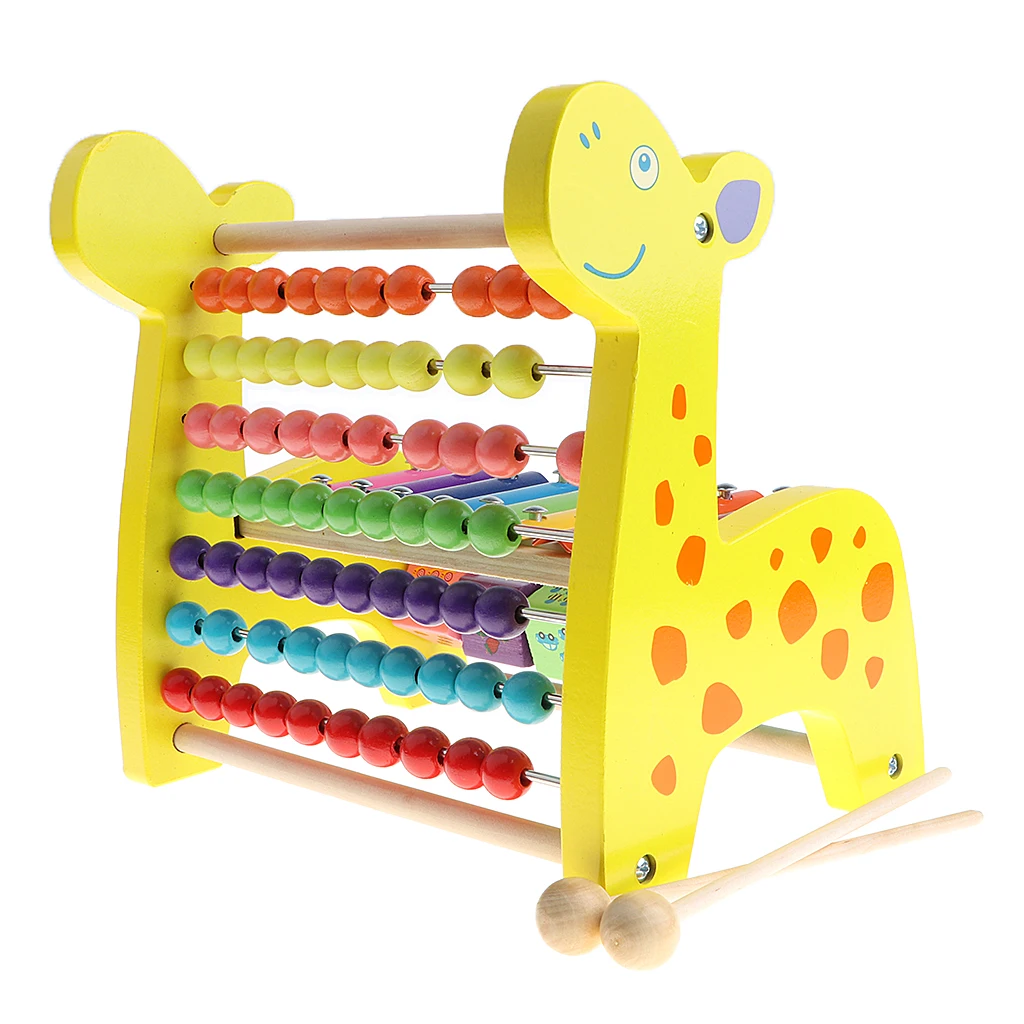 Музыкальный ксилофон и блоки бусины Abacus игра развивающая деревянная игрушка
