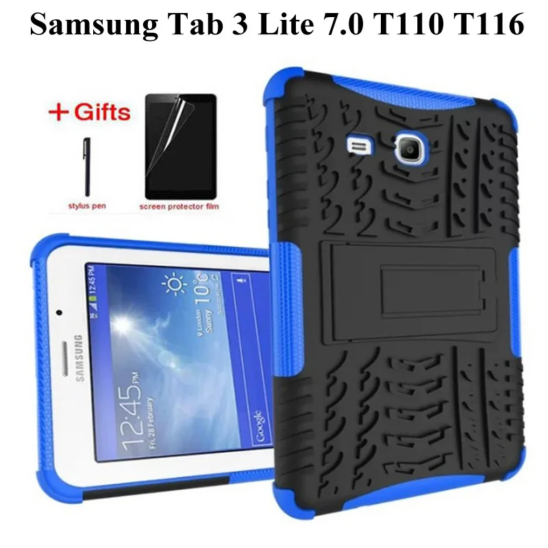 Силиконовый чехол для Samsung Galaxy Tab 3 Lite 7 0 T110 T111 дюймов E SM T113 T116 + Защитная пленка на
