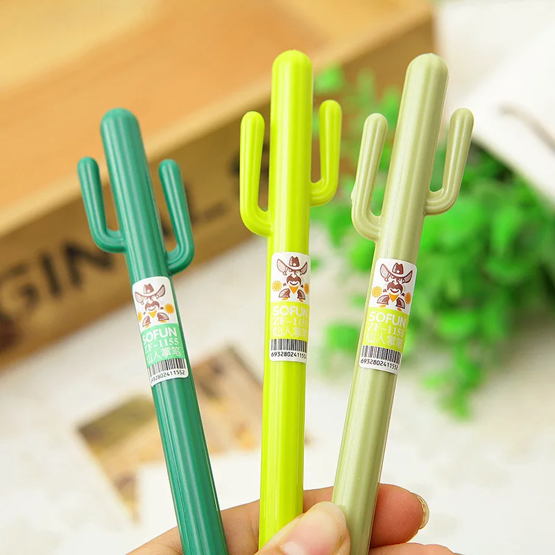 

0,38 мм милые кавайные Пластиковые Гелевые Ручки креативные Кактус ручки для детей Канцтовары подарок школьные материалы