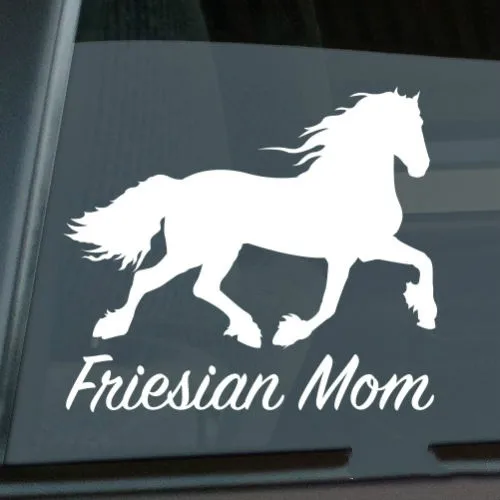 Friesian Mom наклейка высечка виниловая лошадь из Бельгии черная Размер (дюйм): 5 50x4