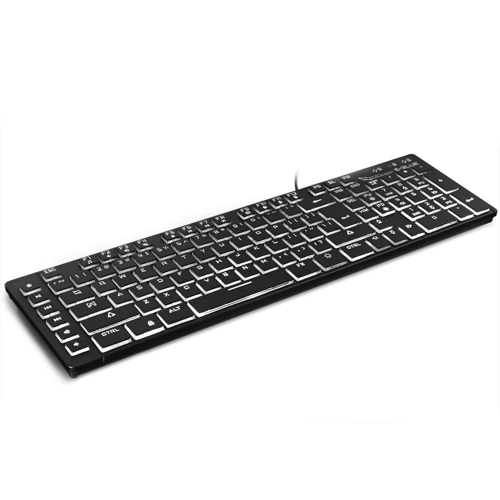 E 3LUE k761 ультратонкий ABS USB проводной мембранная клавиатура с подсветкой 109 ключей