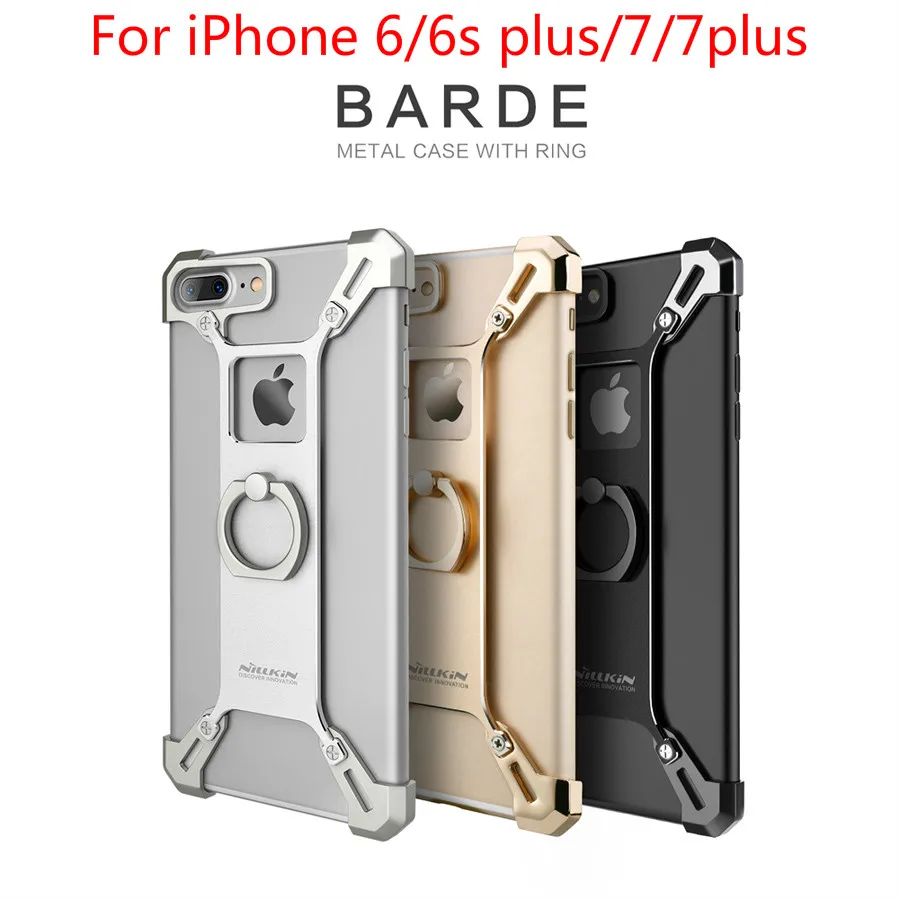 Металлический чехол NILLKIN Barde для iPhone 6, 6s, 6 plus, 7, 7 plus, чехол, бампер, алюминиевый сплав, задняя крышка с кольцом, держатель для телефона