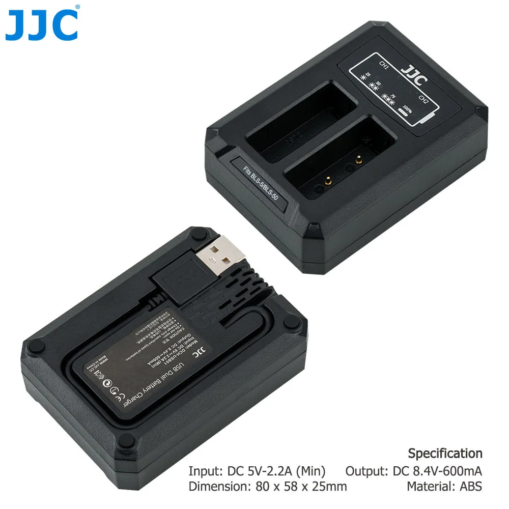 JJC USB двойной Батарея путешествия Зарядное устройство для цифровой камеры Olympus BLS-50 BLS-5 BLS-1 E-M10& Mark II III, E-PL9 E-PL8 Камера Батарея заменить BCS-5