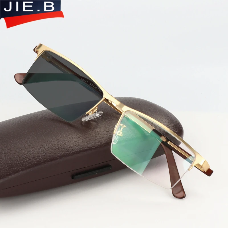 

JIE.B Fashion Half Full frame Photochromic Reading Glasses for Men Hyperopia Presbyopia with diopters Outdoor Presbyopia Glasses