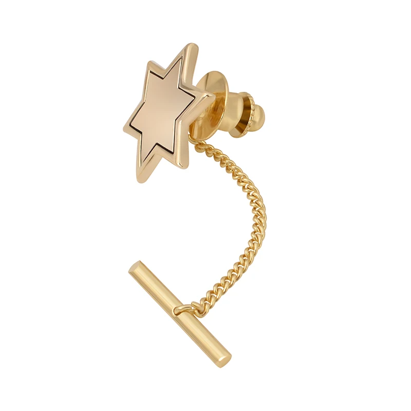 Серебряная/Золотая Броши Давид клатч с шестигранной звездой для воротника