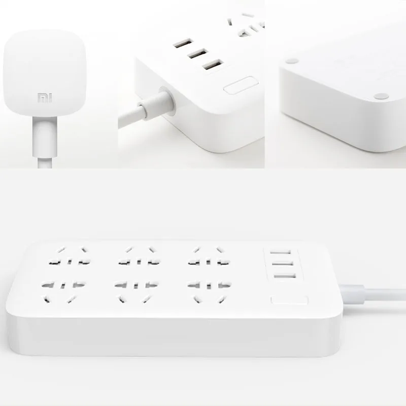 Xiaomi Mijia 2A Быстрая зарядка сетевой полосы 3 USB удлинитель 6 стандартных розеток AU с адаптером EU UK US