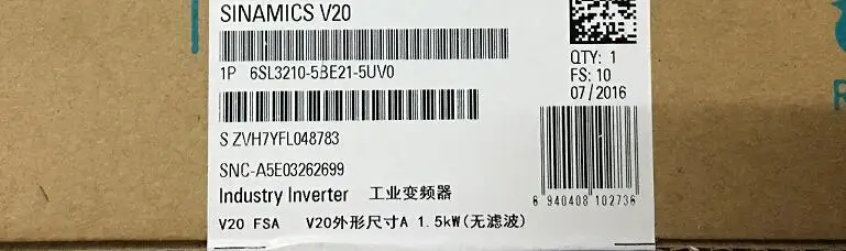 Новый и оригинальный 6SL3210 5BE21 5UV0 1 5 кВт|Контроллер двигателя| |