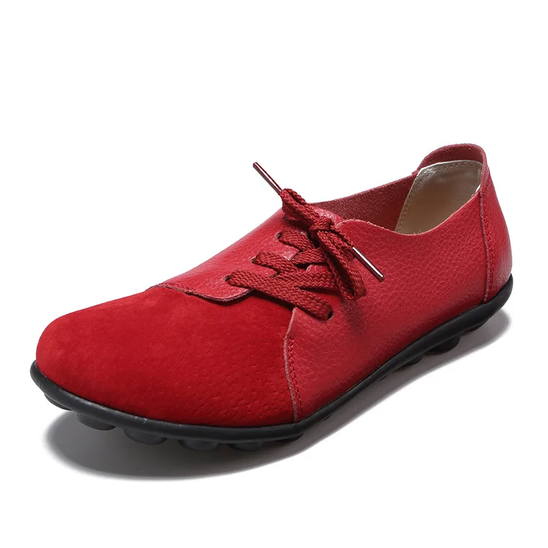 Plus Size Flat Shoes Woman Slip On Women Loafers Soft Moccasins With Genuine Leather 44 Footwear | Обувь