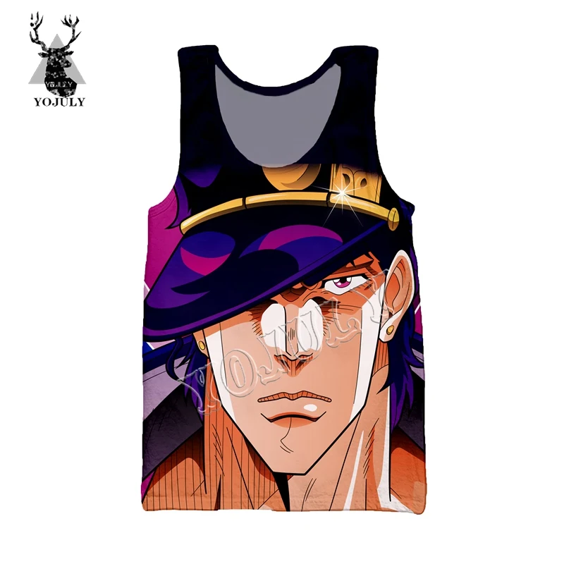 18 YOJULY JoJo невероятное приключение 3D жилет с принтом летние унисекс Топы с принтами из аниме для Для мужчин/Для женщин модные Повседневное уличная рубашка без рукавов VE21 - Цвет: 18