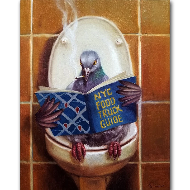 Алмазная вышивка сделай сам 5D кристаллы мозаика животное голубь в туалете