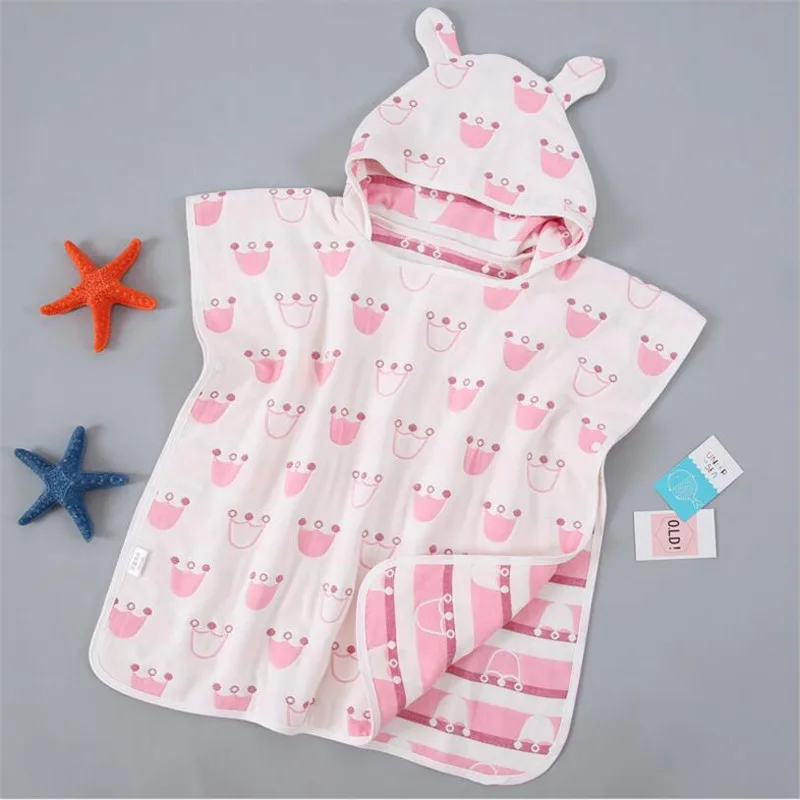 AS the photo Лидер продаж, шесть слоев, детский плащ, банное полотенце, 60*60 см, детский плащ с капюшоном, полотенце с пончо, детское банное полотенце с капюшоном - Цвет: AS the photo