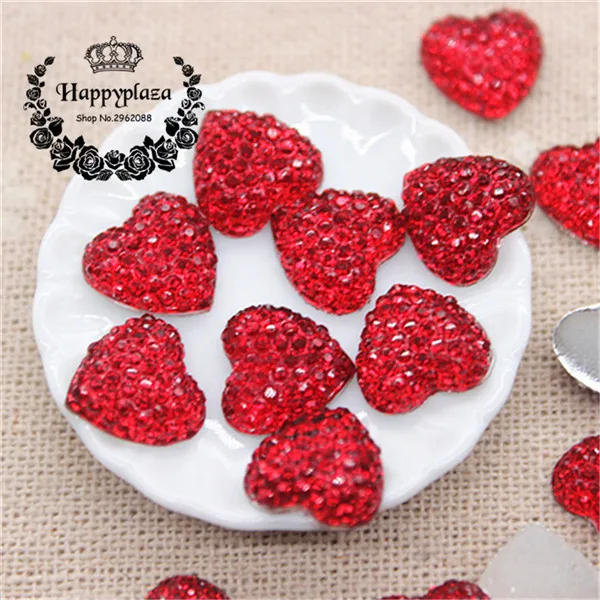 red 100pcs 100 шт 11 мм полимерные блестящие стразы в форме сердца с плоской задней стороной кабошон Сделай Сам Скрапбукинг телефон/свадебное украшение ремесло - Цвет: red 100pcs
