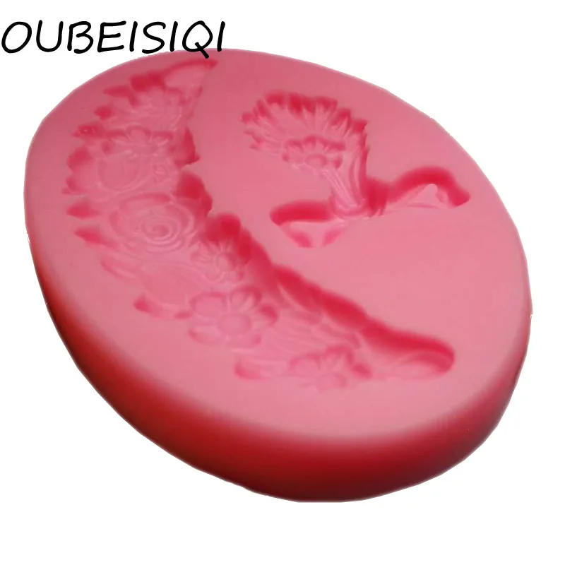 Цветок розы лук кисточка кекс плесень помадка торт формы Confeitaria Molde De силиконовые