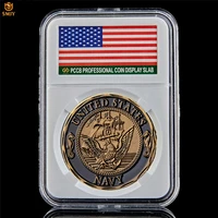 us military souvenir coin usa navy shellback crossing bronze challenge token coin collection wpccb luxury box