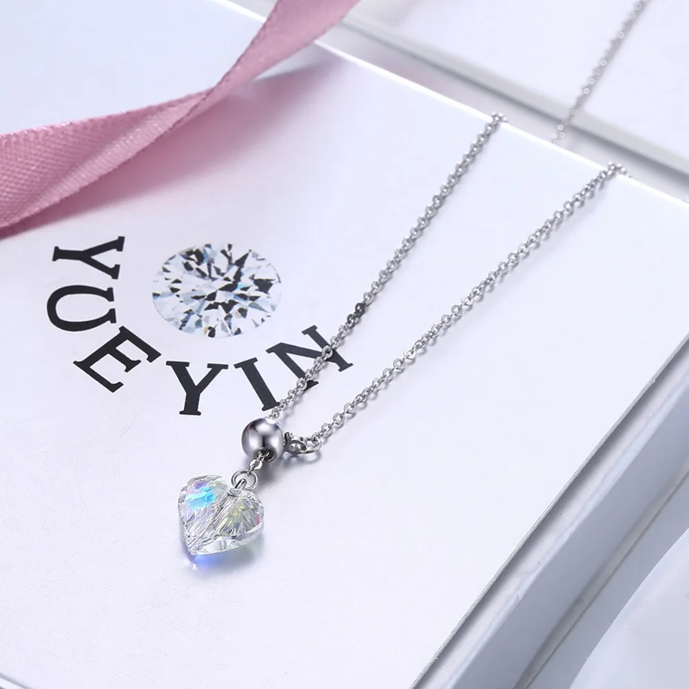 Грейс моменты мода сверкающих сердце 925 Sterling Серебряные ожерелья Циркон Подвеска