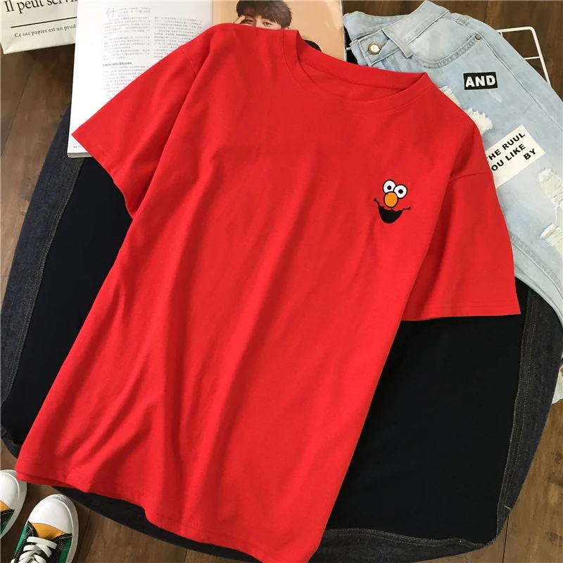 Женская футболка из хлопка повседневная трикотажная с коротким рукавом