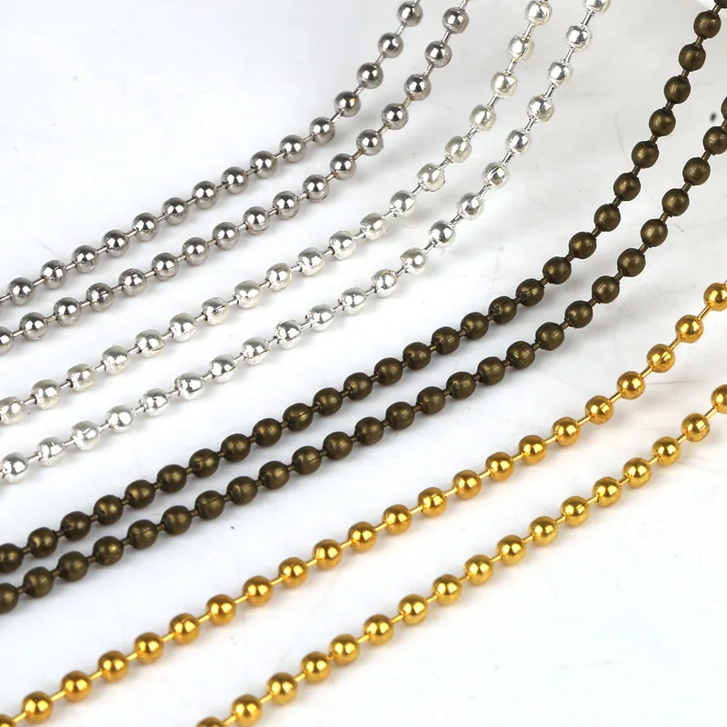 5pcs/lot Length 60cm Iron Made Ball Beads Chain 2.4mm Necklace Connector for Bracelet Jewelry Findings | Украшения и аксессуары