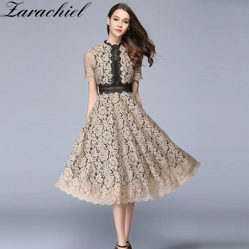 Женское винтажное кружевное платье офисное повседневвечерние с коротким