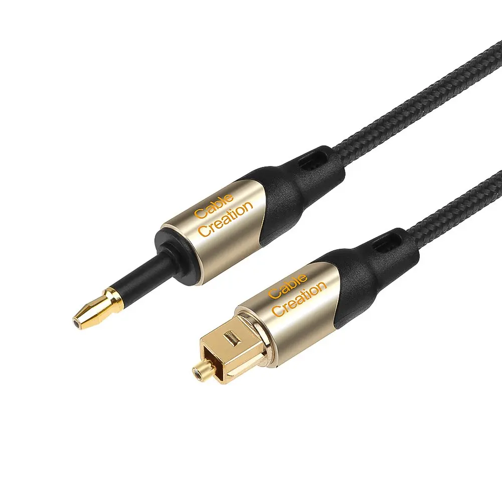 Toslink штекер мини цифровой SPDIF аудио оптический волоконный кабель 24K позолоченный