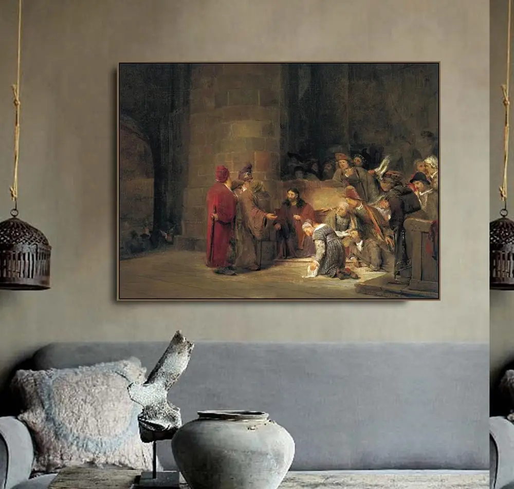 

Sinner and Christ by Aert De Gelder Canvas Painting Calligraphy Prints Home Decoration Wall Art Poster Pictures For Living Room
