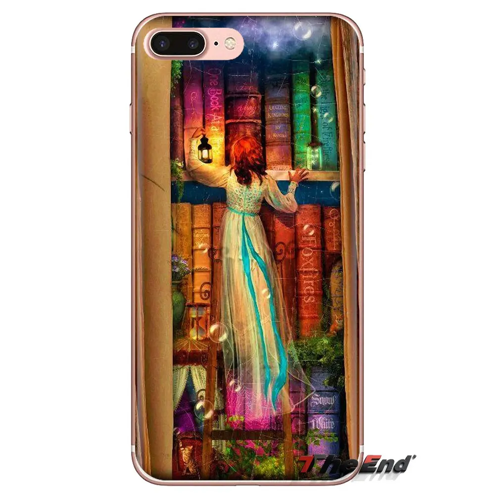 For iPod Touch Apple iPhone 4 4S 5 5S SE 5C 6 6S 7 8 X XR XS Plus MAX Soft Transparent Cases Covers Happy Reading Art Pattern |