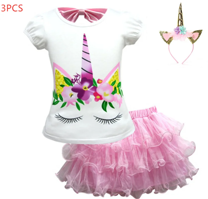 Детская одежда 2019 летняя для девочек Единорог Моана детская спортивная комплект