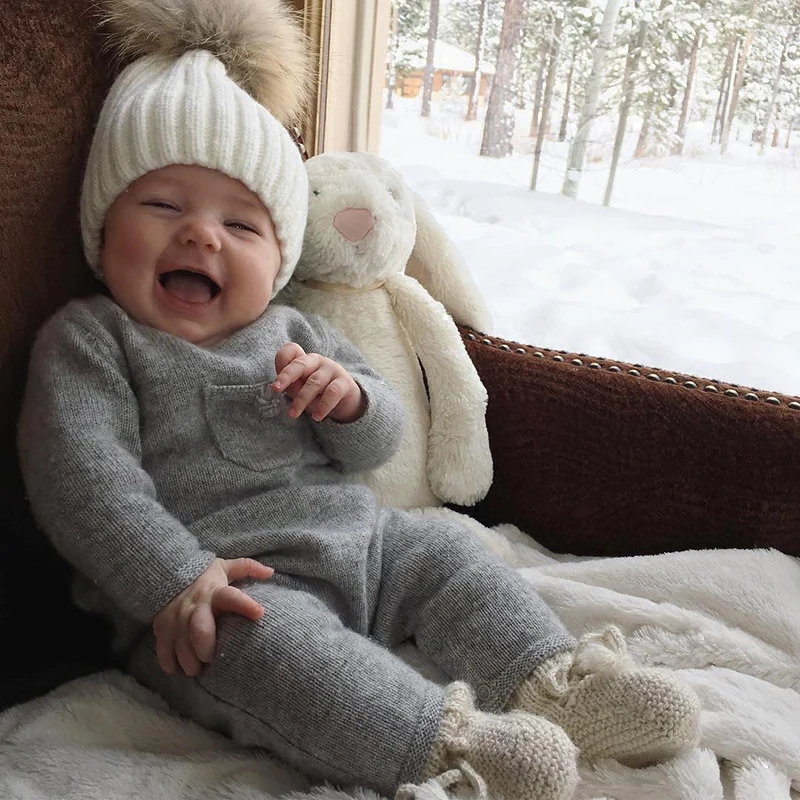 

TinyPeople pocket Baby Girl Clothes Winter cotton Newborn Rompers Bebe Jumpsuits Knit Toddler Costume Onesie Infant Boys Sweater