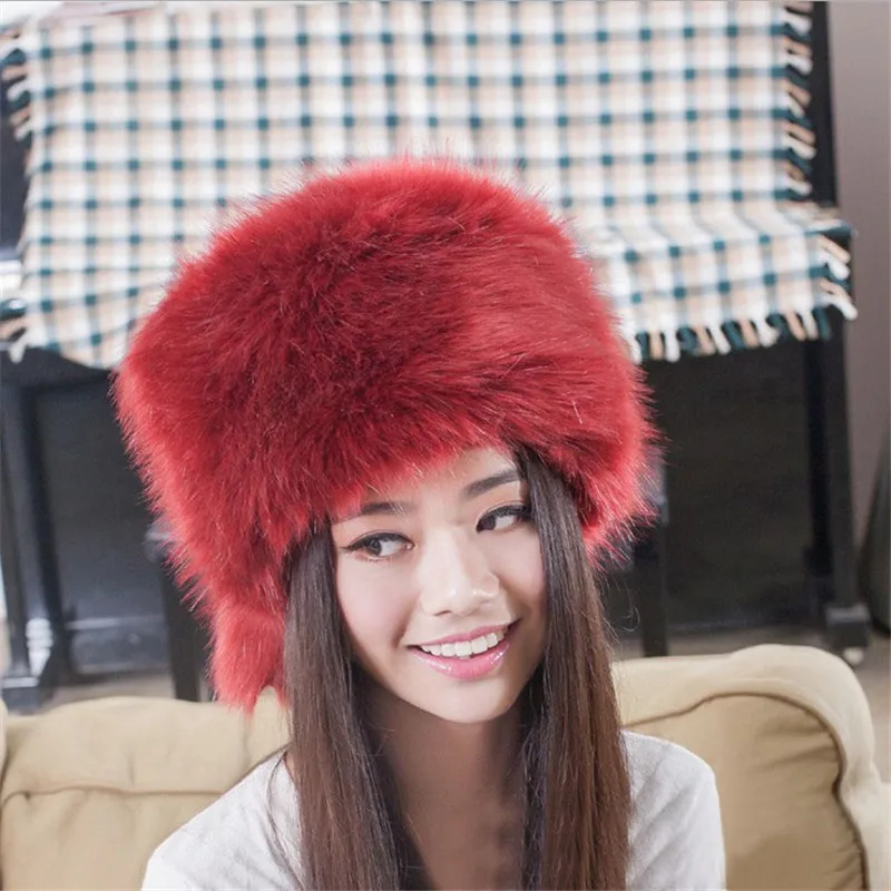 Женские зимние шапки из искусственного лисьего меха женская шапка меховая
