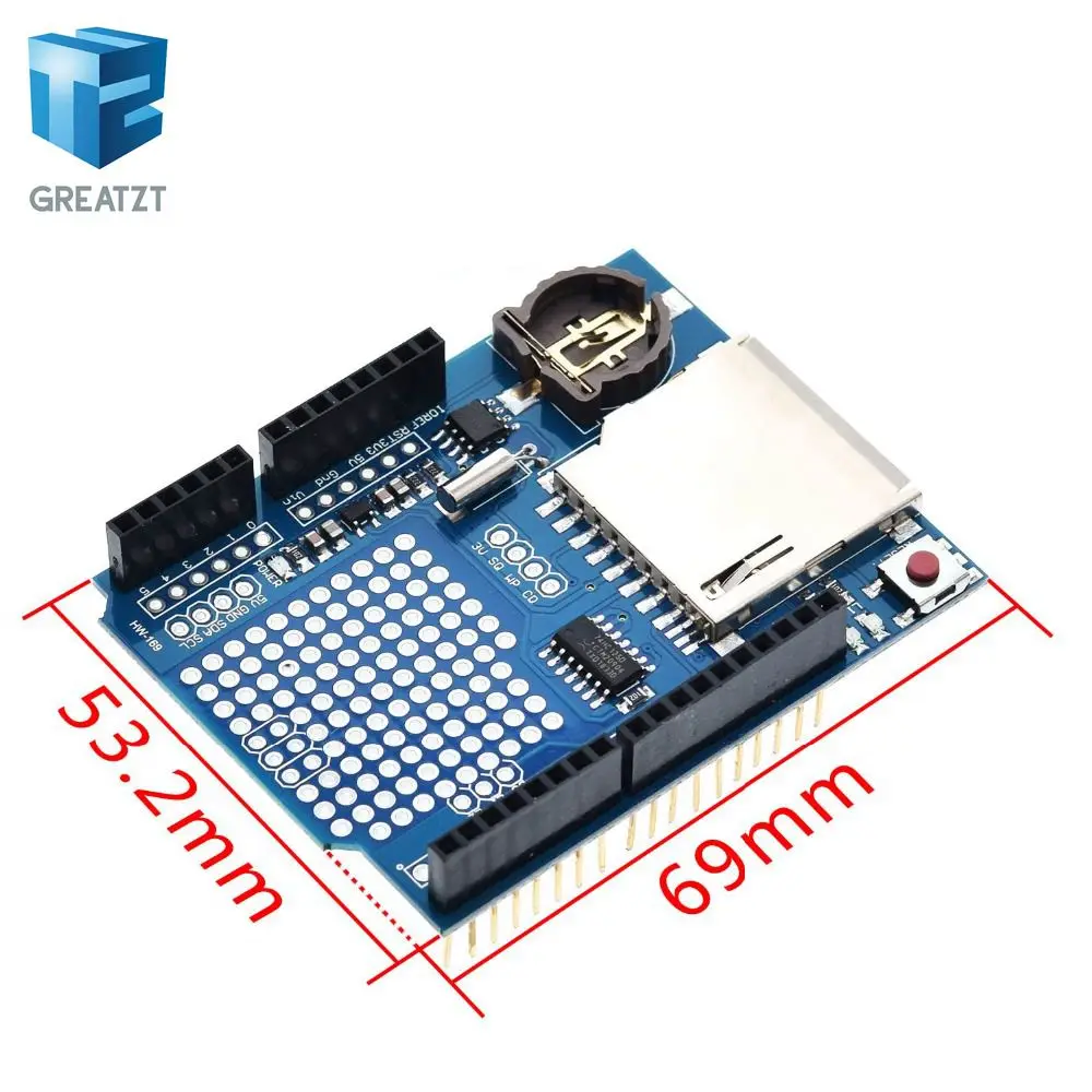 Модуль регистрации данных GREATZT V1.0 для SD карты Arduino UNO|shield for arduino|shield arduino unoshield uno |