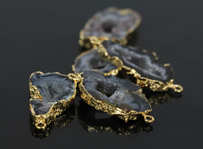 5 шт./лот Натуральный Druzy Drusy драгоценные камни фрагмент жеоды кулон бусины сырой