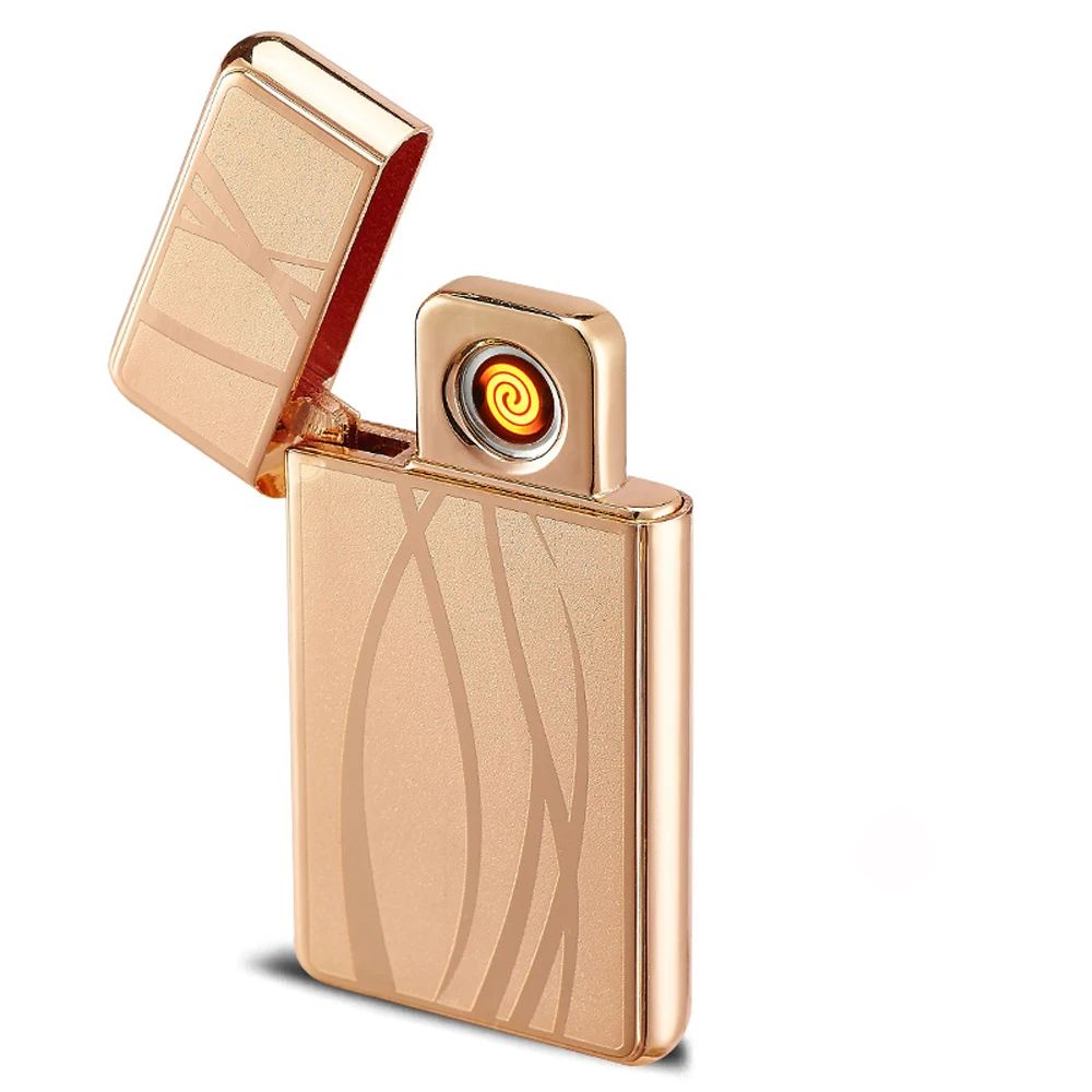 Новинка 2017 года usb-зажигалка Перезаряжаемые Электронная зажигалка ультра тонкий