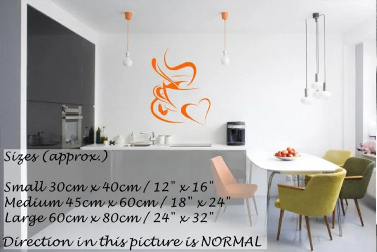 

Free Shipping Coffee Wall Stickers Home Decals Removeable Vinyl Wall Sticker Home Decor Customized Colors