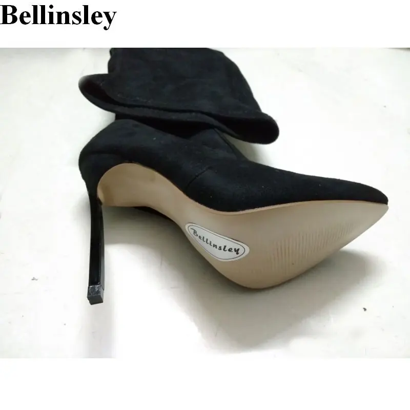 2017 г. осенне-зимние женские сапоги пикантные эластичные облегающие ботфорты выше