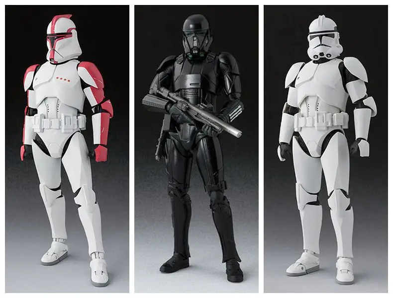 New Hot! 15CM Star Wars SHF Clone Trooper PHASE II / PHASE I Captain PVC Action Figure Collectible Model Toy Doll