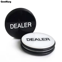 hot sale 1pcs acrylic dealer button texas holdem 3inch pressing poker cards guard poker dealer button black white