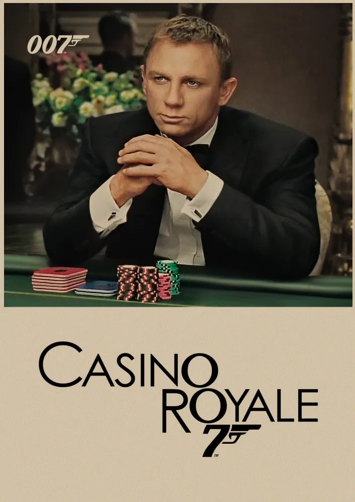 Украшение в стиле ретро постер фильма &lt007 казино Royal&gt Наклейка на стену для