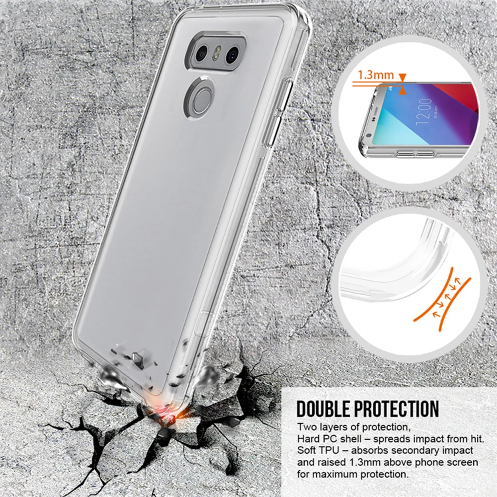 Genuine For LG G6 Case TPU &amp PC Simple Transparent Cover G6Phone Housing Covers | Мобильные телефоны и аксессуары