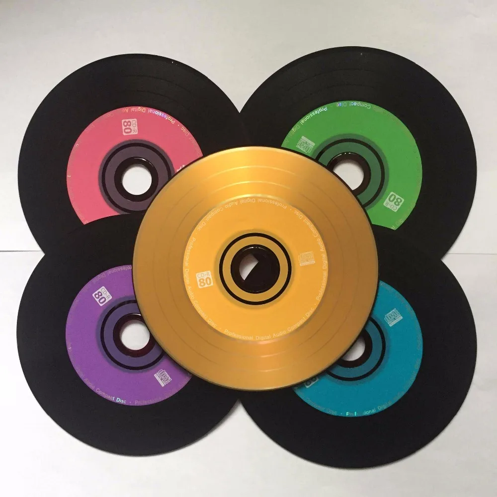 Wholesale 10 Discs Premium Professional Multicolor Grade A 700 MB 52x Blank Black Printed CD-R Disc