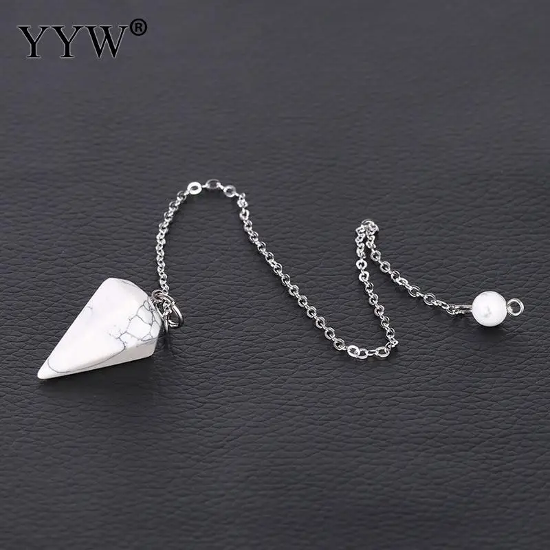 magnesite YYW мода тигровый глаз рейки маятник натуральный камень амулет лечебная подвеска-кристалл медитация шестиугольные маятники для мужчин и женщин - Окраска металла: magnesite