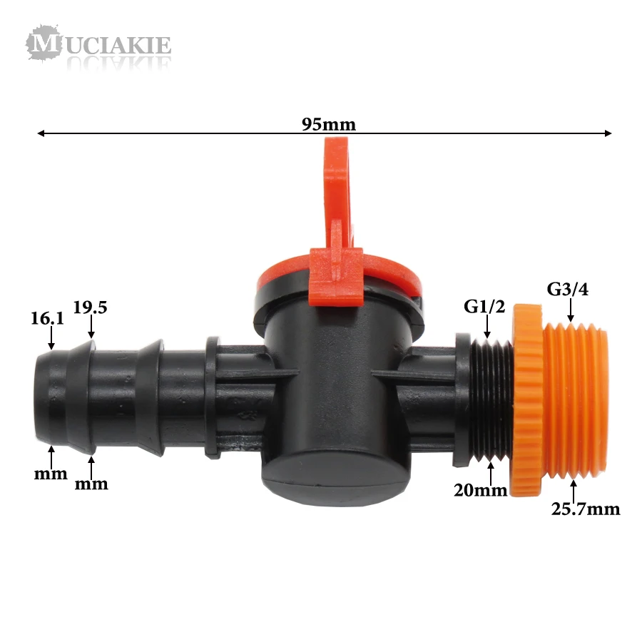 MUCIAKIE 1 шт. 1/2 'ɳ/4'' мужской соединитель для садовой воды к DN20 адаптер с