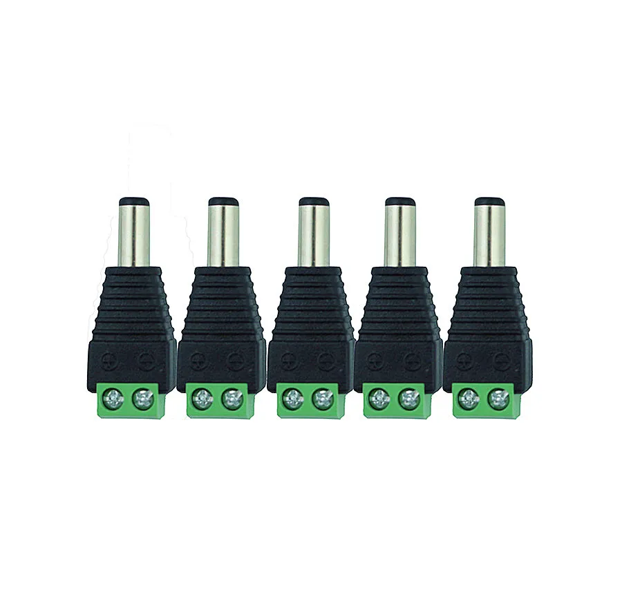 100pcs/Lot 12V 2.1 x 5.5mm DC Power Plug Jack Adapter Connector For CCTV Flexible Single Color 5050 3528 LED Strip Light | Обустройство